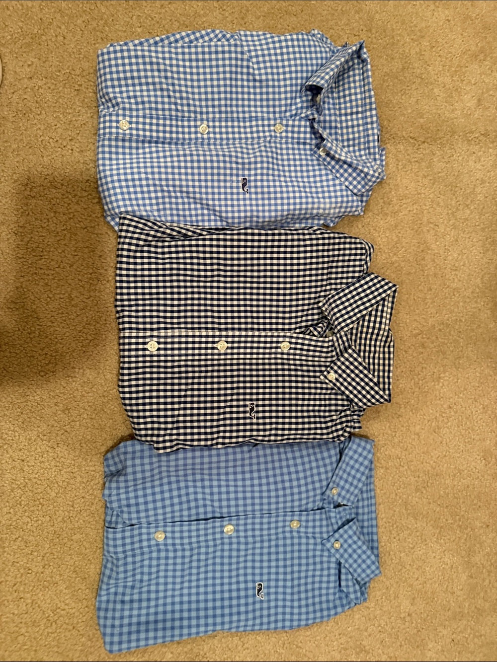 Vineyard Vines Gingham Button-Down Shirts - Light Blue, Navy